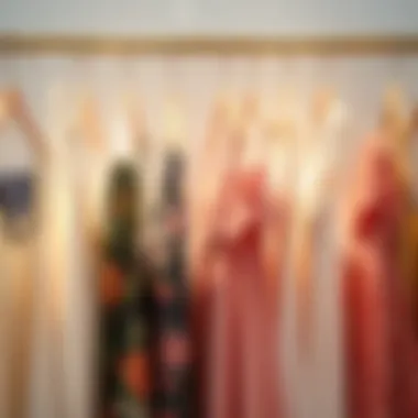 Variety of sun dress styles displayed on hangers