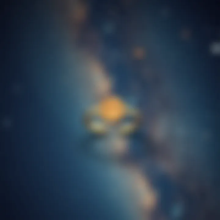 Moon Septum Ring Against Starry Sky A stunning moon septum ring showcased against a starry backdrop