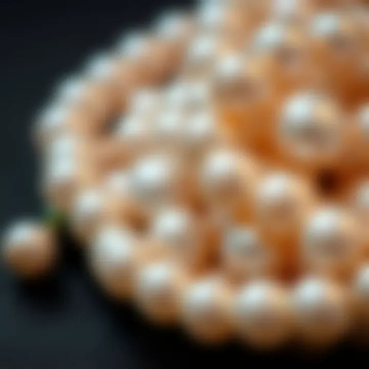 Close-up view of no hole pearl beads showcasing their luster and texture