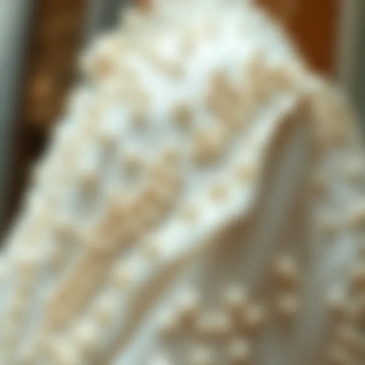 Fashion garment embellished with no hole pearl beads highlighting creative use