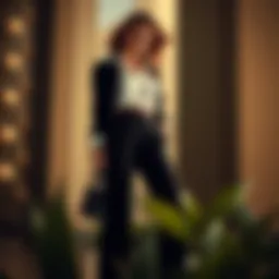 Elegant high-waisted dress pants showcasing a sleek silhouette