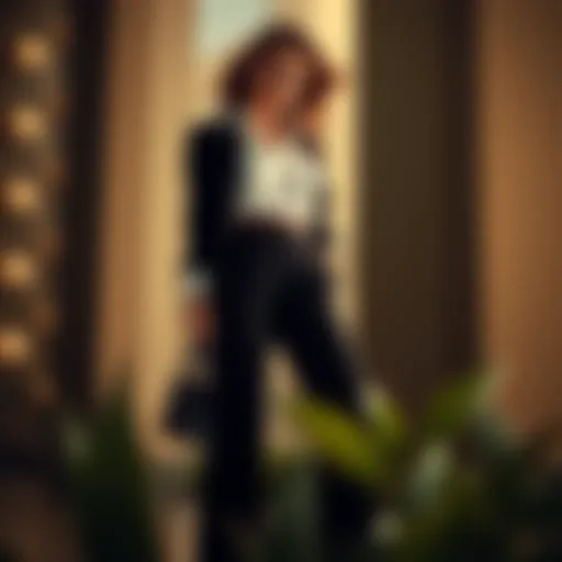 Elegant High-Waisted Dress Pants Elegant high-waisted dress pants showcasing a sleek silhouette