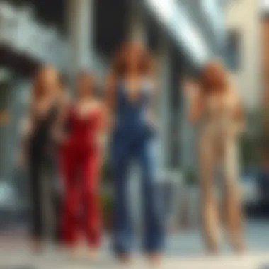 Diverse design variations of cut-out jumpsuits