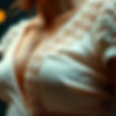 Close-up of intricate fabric textures used in tiny tight dresses.