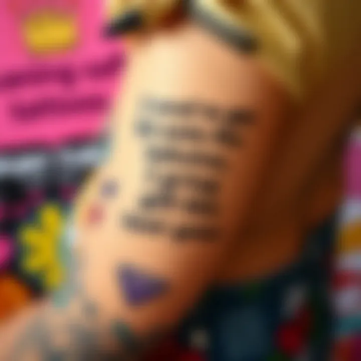 Colorful Funny Quotes An eclectic mix of funny quotes displayed as colorful temporary tattoos.