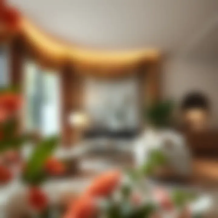 Enhancing Decor with Floral Swags Contemporary interior featuring artificial floral swags that enhance the decor