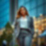 Chic Plus Size Blazer and Trousers Combination Elegant plus size blazer paired with tailored trousers