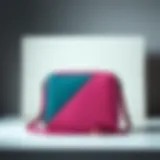 A stylish color block crossbody bag displayed against a minimalist backdrop.