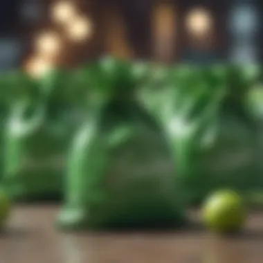Green Favor Bags in Fashion A stylish green favor bag displayed in a fashion context