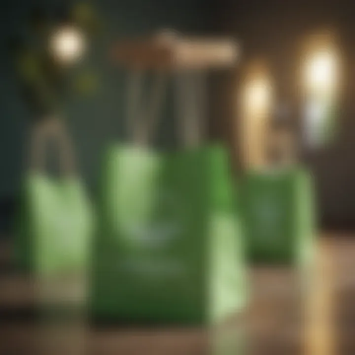 Future trends in sustainable fashion featuring green favor bags