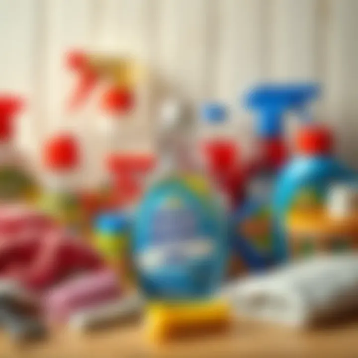 Magic cleaning gel surrounded by common household items