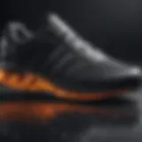 Close-up of adidas shock absorbing shoe technology