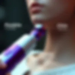 Close-up of a double chin massage tool demonstrating its design and features