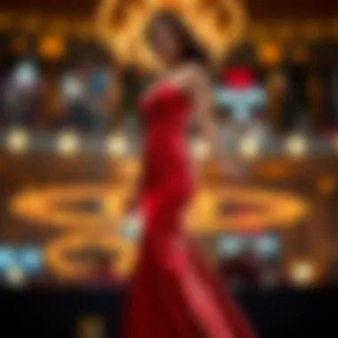 Stylish evening gown in a bold hue