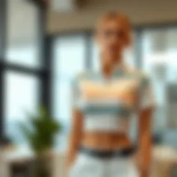 Chic half zip crop top displayed in a modern setting