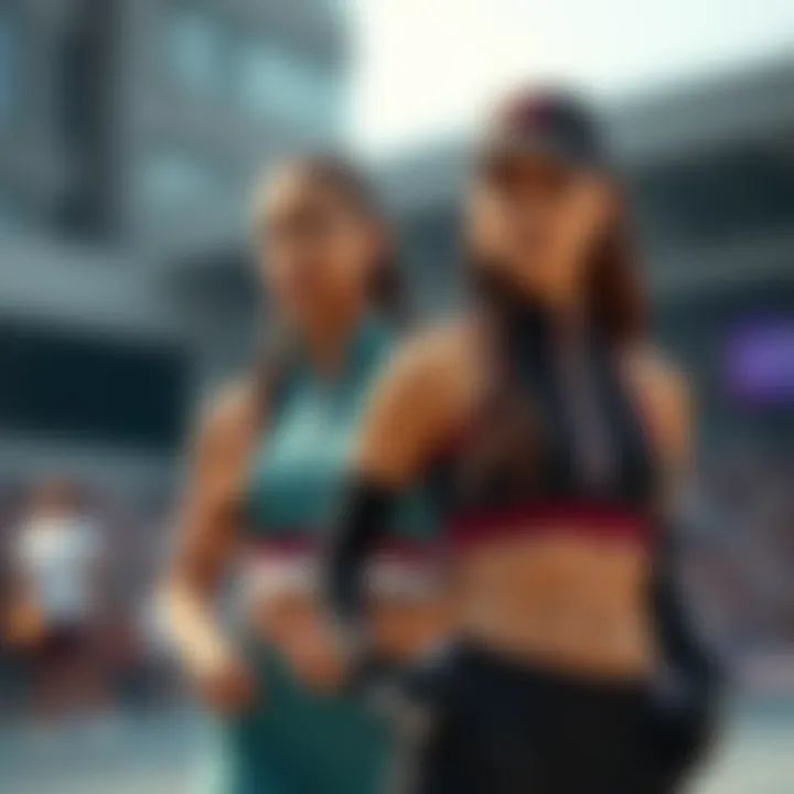 Fashionable athletes wearing half zip crop tops