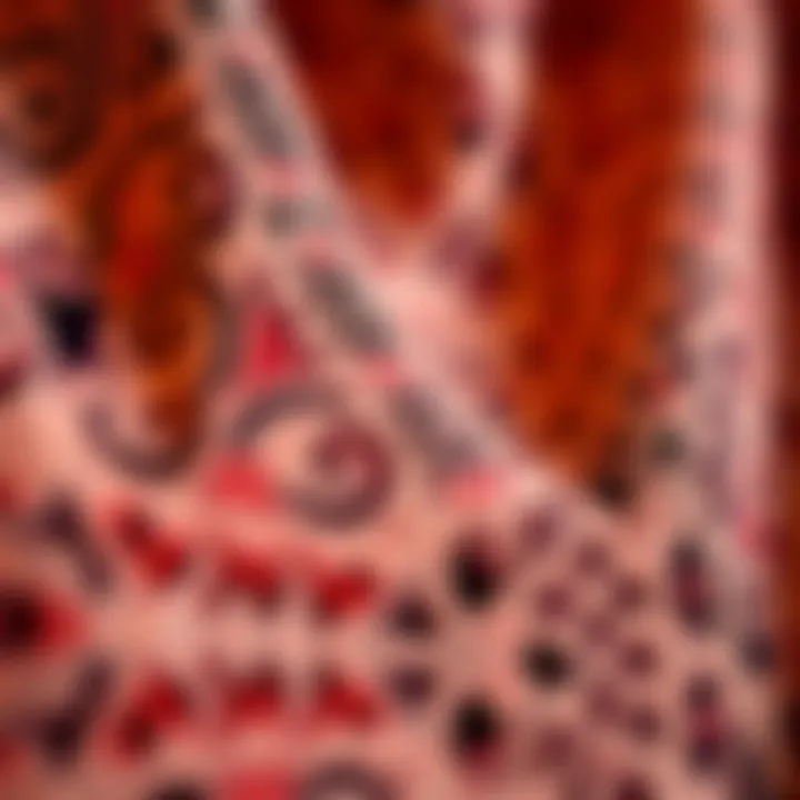 Close-up of intricate moth shawl patterns