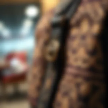 Artistry in Design Close-up of intricate design elements on a luxury bookbag