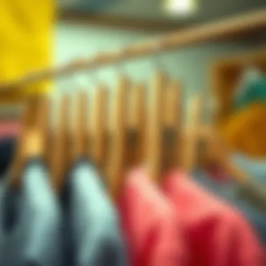 Organizational use of extra large clothespins for managing clothing items