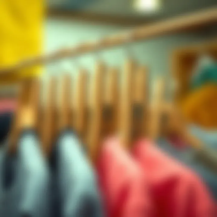 Organizational use of extra large clothespins for managing clothing items