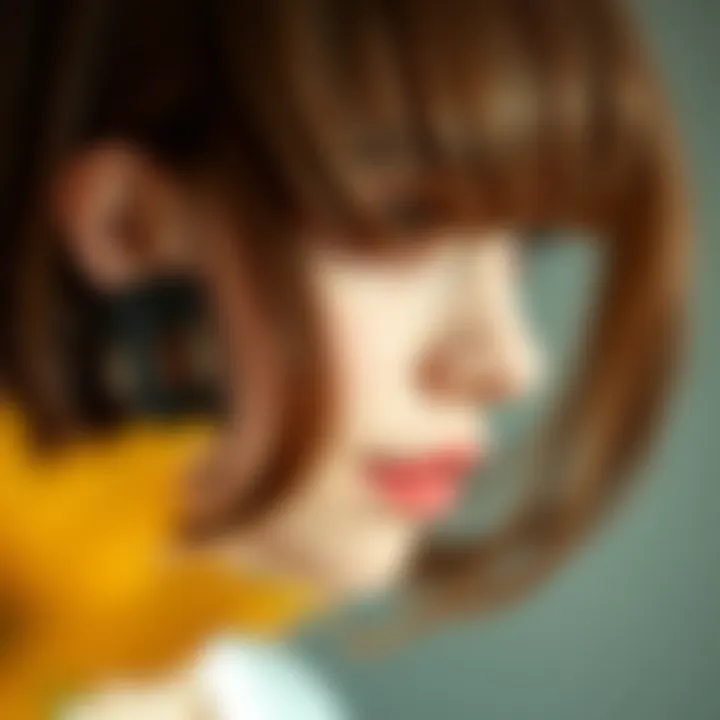 Close-up of hair clip bangs with seasonal inspiration