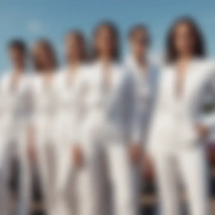 Group of diverse individuals showcasing different styles of white jumpsuits