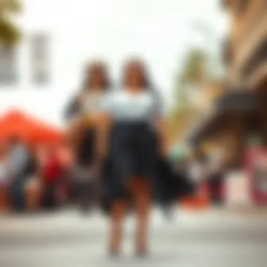 Fashion Forward Styling of Ribbon Skirts Stylish plus size ribbon skirt paired with modern accessories