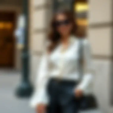 Stylish outfit showcasing the versatility of a white bell sleeve blouse