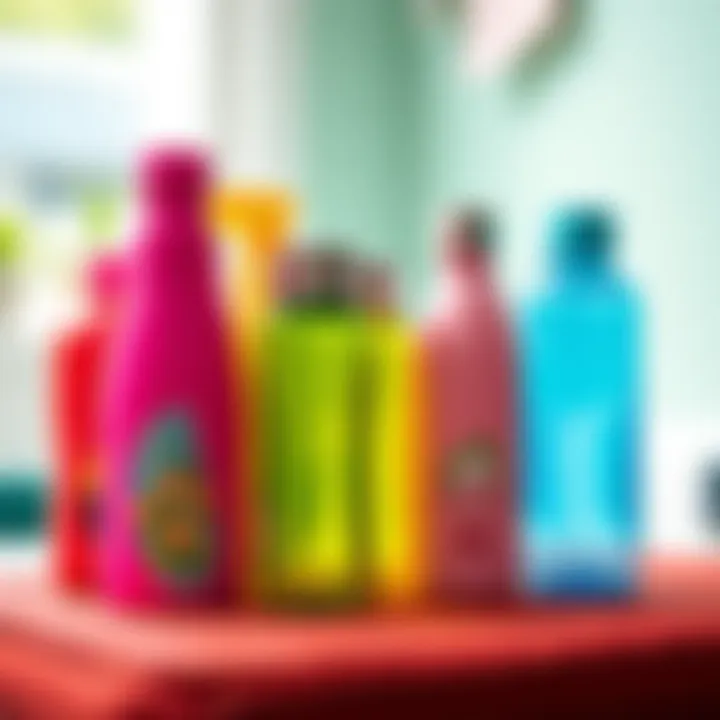 A selection of colorful and cute travel toiletry bottles