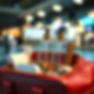 Travel toiletry bottles in a stylish travel bag