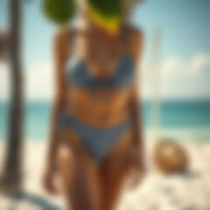 Illustration showcasing sustainable materials for swimwear