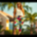 Tropical print pants styled with a casual top