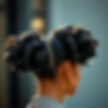 Styling techniques for black hair piece buns