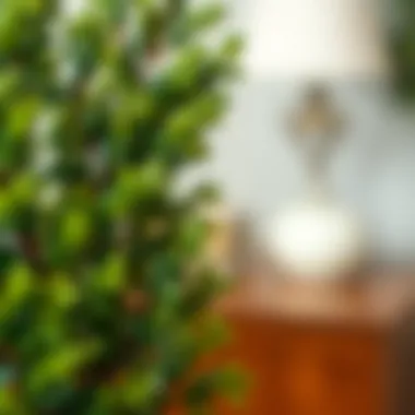 Close-up of faux boxwood foliage showcasing its realistic texture