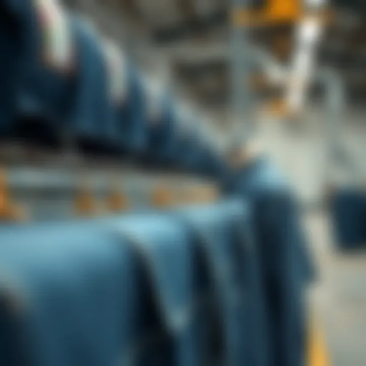 An eco-conscious denim production process highlighting sustainability.