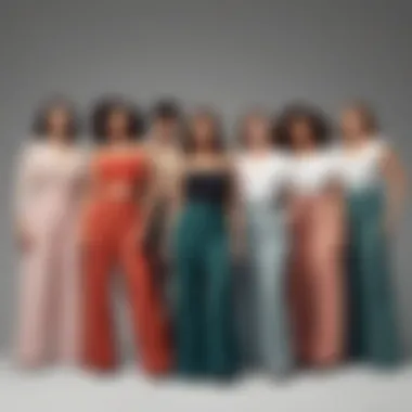 Diverse body types showcasing wide leg slacks