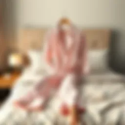 Cozy cotton pajama set displayed on a stylish bed