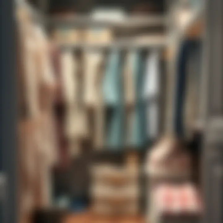 Well-Organized Pajama Sets A well-organized closet featuring various pajama sets