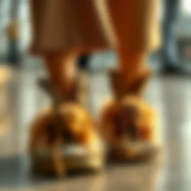 Fashionable Rabbit Slippers and Modern Attire Fashionable rabbit slippers paired with modern attire