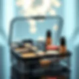 A sleek and modern plastic makeup case with compartments