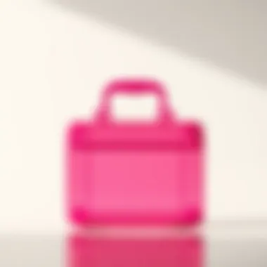 Stylish Makeup Case Color A stylish plastic makeup case in a vibrant color against a neutral background