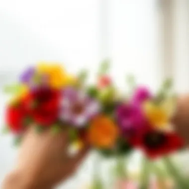 Colorful wrist flowers showcasing various designs