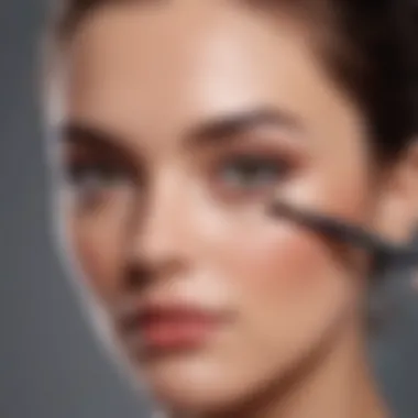 Illustration demonstrating techniques for applying eyebrow product with a brush