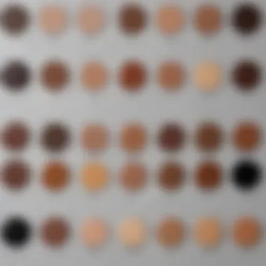 Palette of eyebrow colors ranging from natural to bold shades