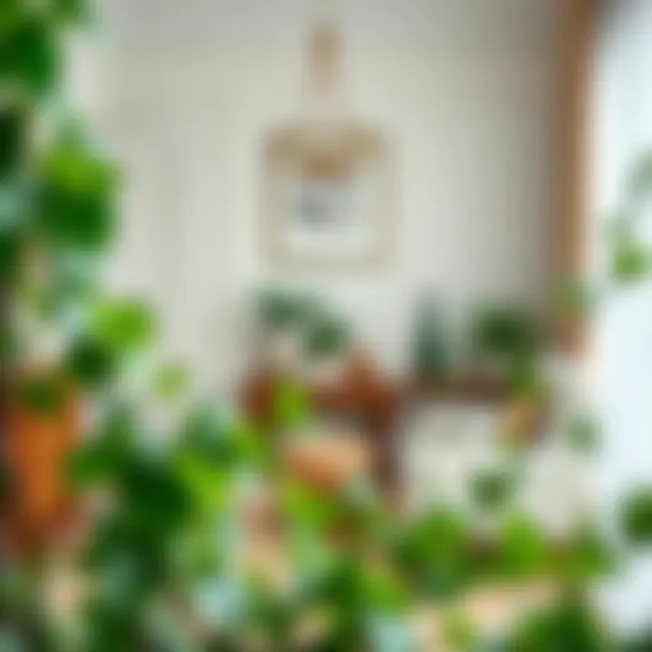 Sophisticated interior featuring faux ivy in decor arrangements