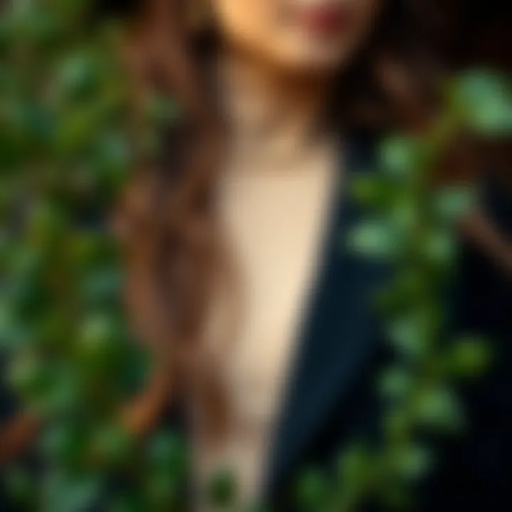 Creative styling of faux ivy strands to elevate outfits