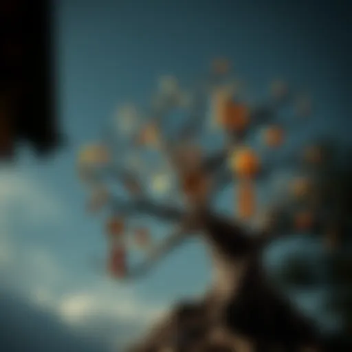 Symbolic representation of the Tree of Life integrated with Feng Shui elements