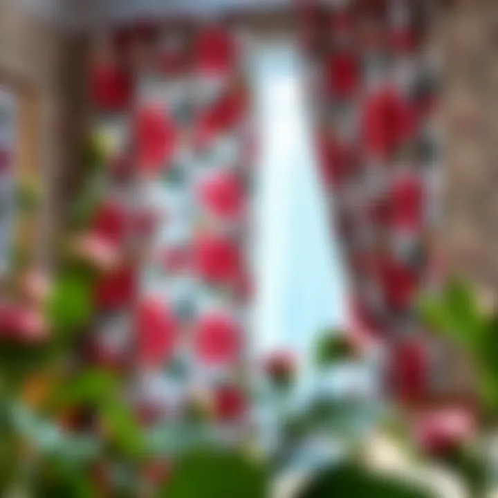 Maintenance tips for floral curtains displayed visually