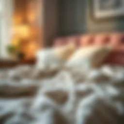 Luxurious fuzzy sheets draped over a stylish bed