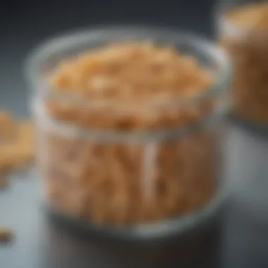 Close-up of a glass container with a secure lid preserving cereal freshness